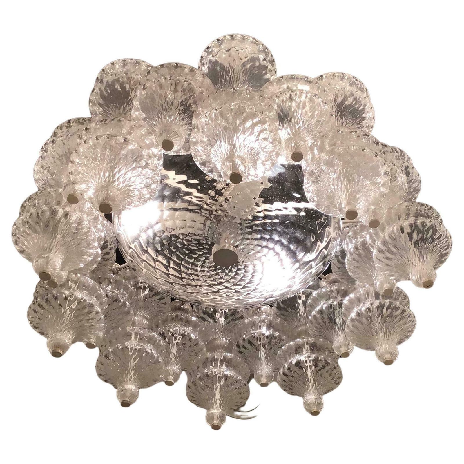 photo vintage Arredoluce Chandelier Murano Glass Iron 1961 Italy