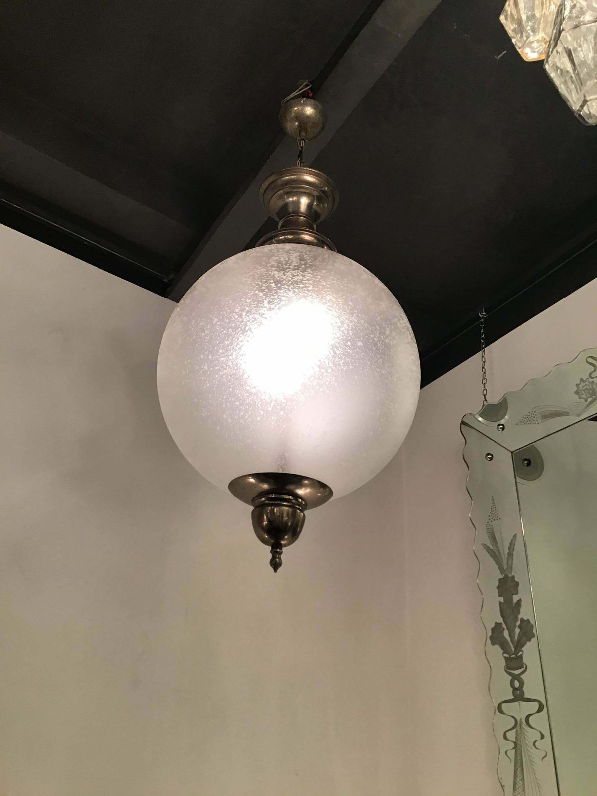 Azucena Luigi Caccia Dominioni Chandelier Glass Burnished Metal 1950 Italy photo buy
