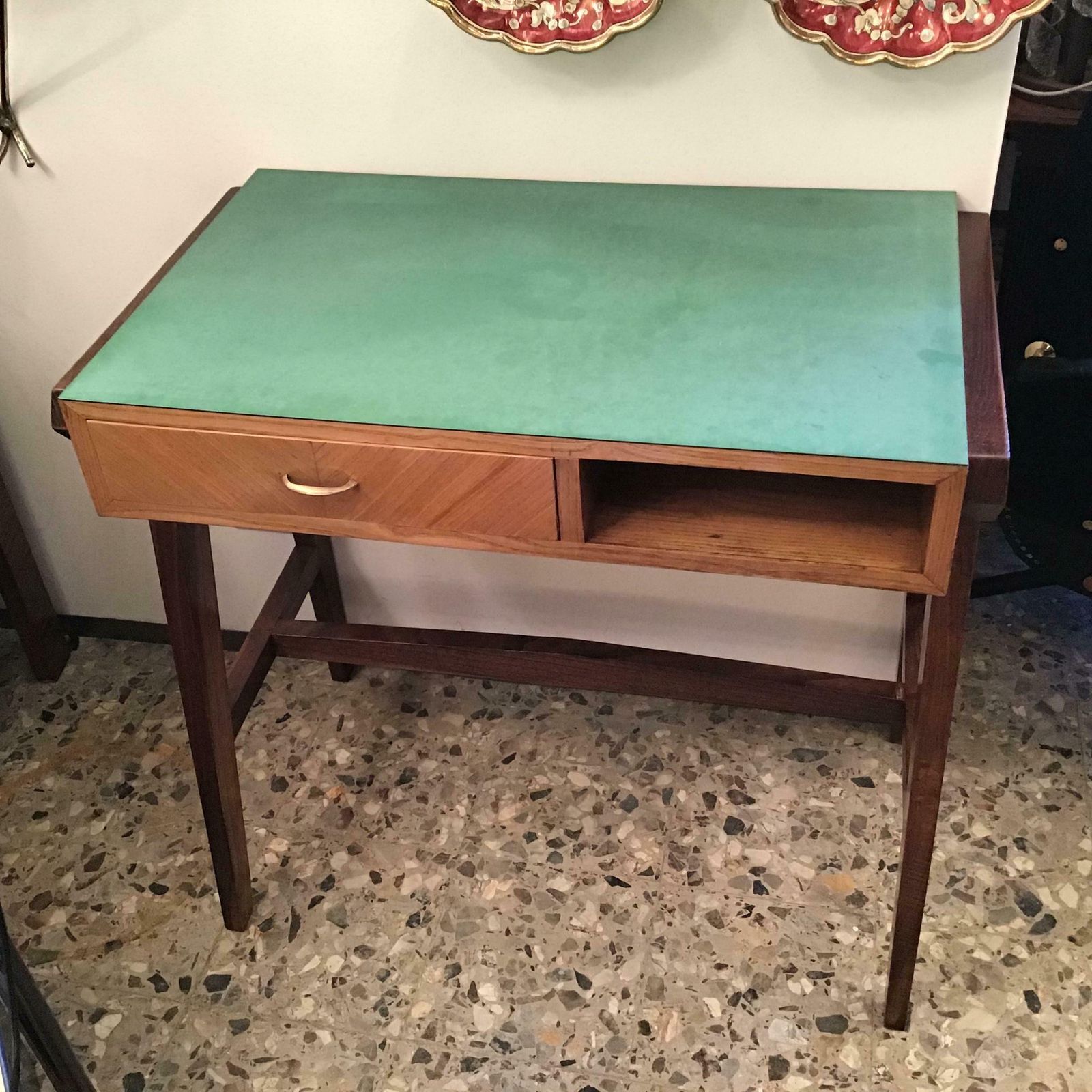 Gio Ponti “Stile” Desk Wood Brass, 1950, Italy photo buy
