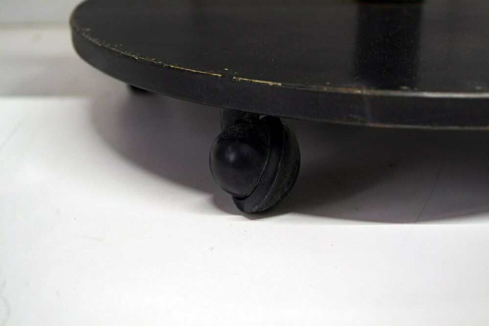 Bedside Table In Wood And Painted Iron With Marble Details, 80s photo vintage