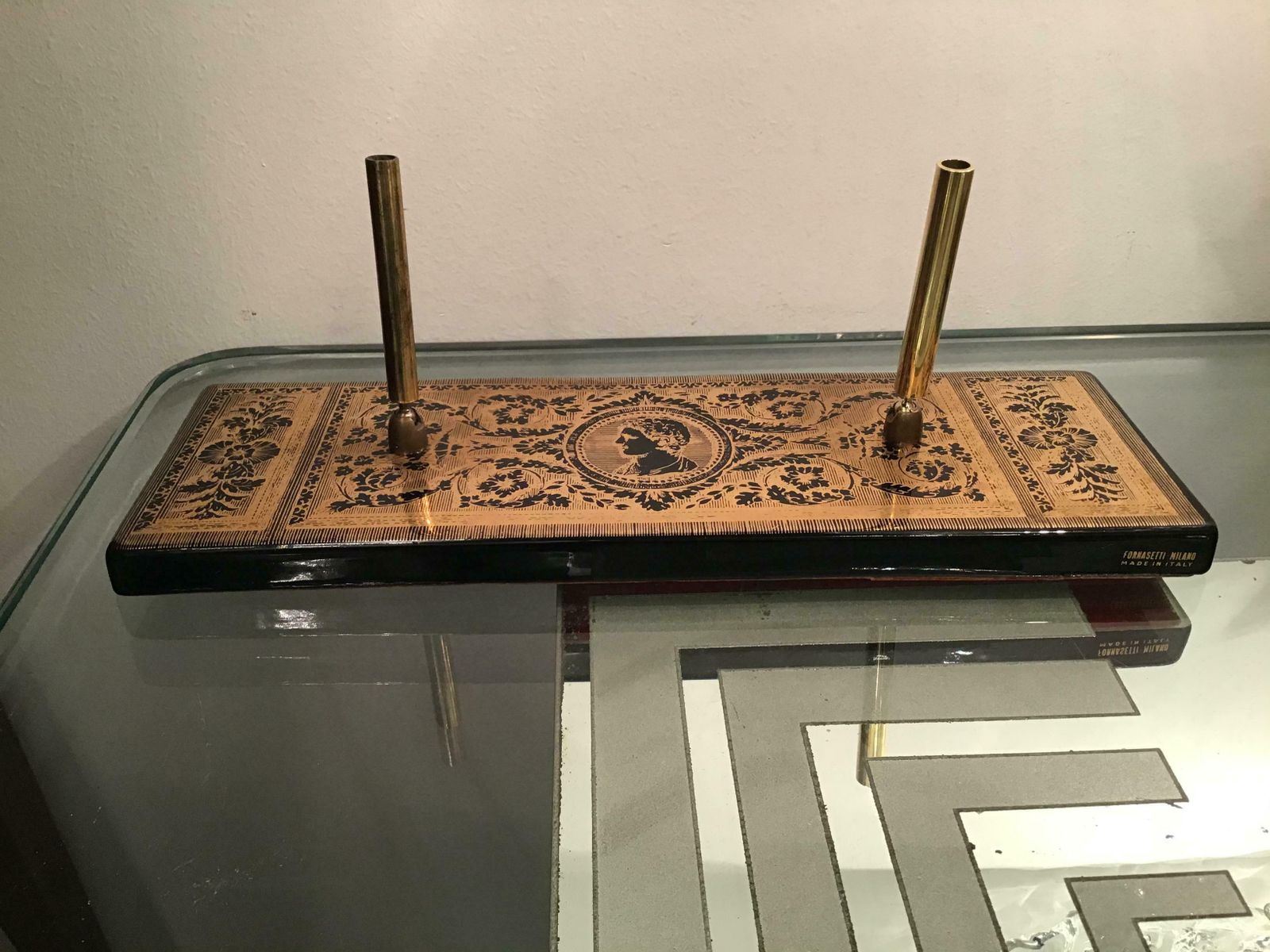 Home Decor Fornasetti Pen Holder Ceramic Brass Gold, 1950, Italy photo