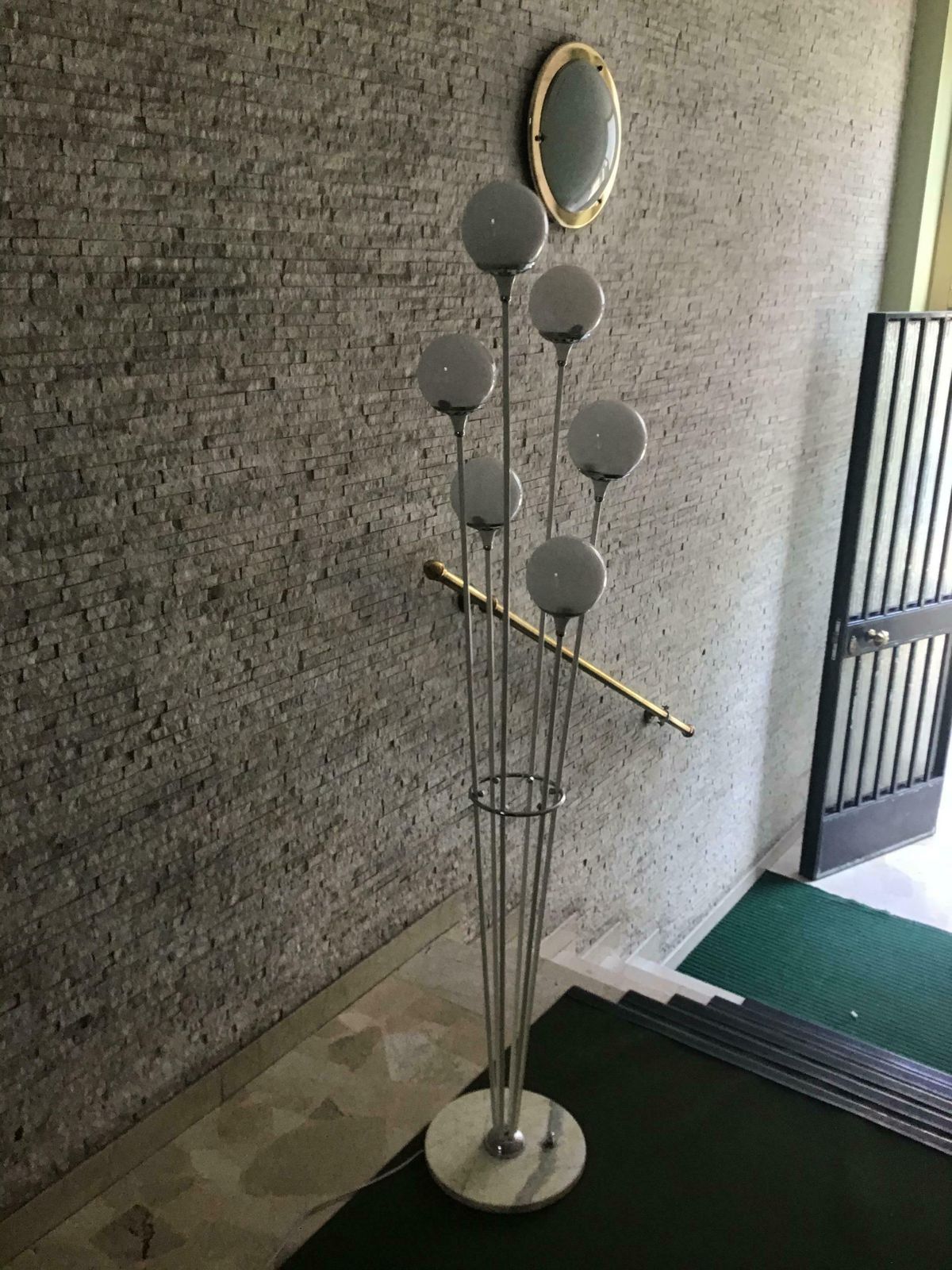 Stilnovo Style Floor Lamp Glass Marble Metal, 6 Lights, 1950, Italy “Alberello” photo 2260.0