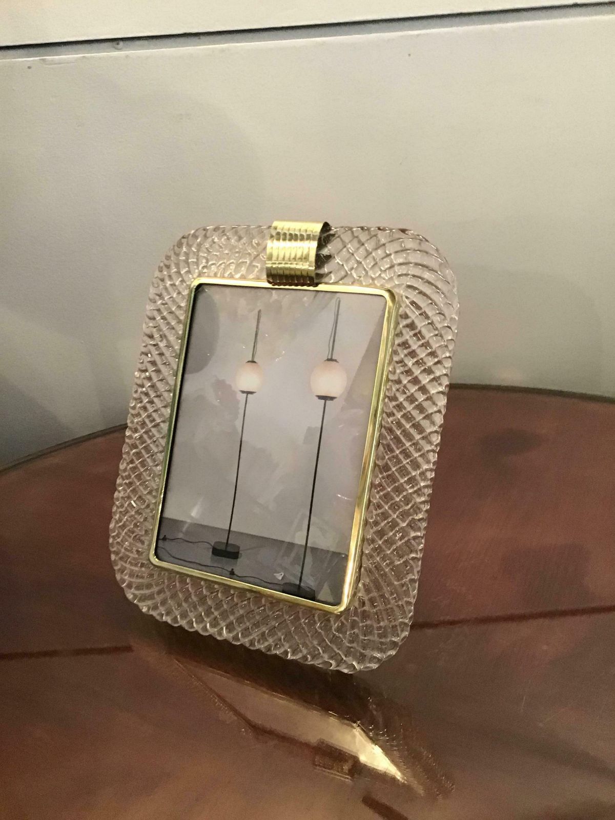 Barovier E Toso Portafoto Murano Glass Brass, 1940, Italy photo vinterior