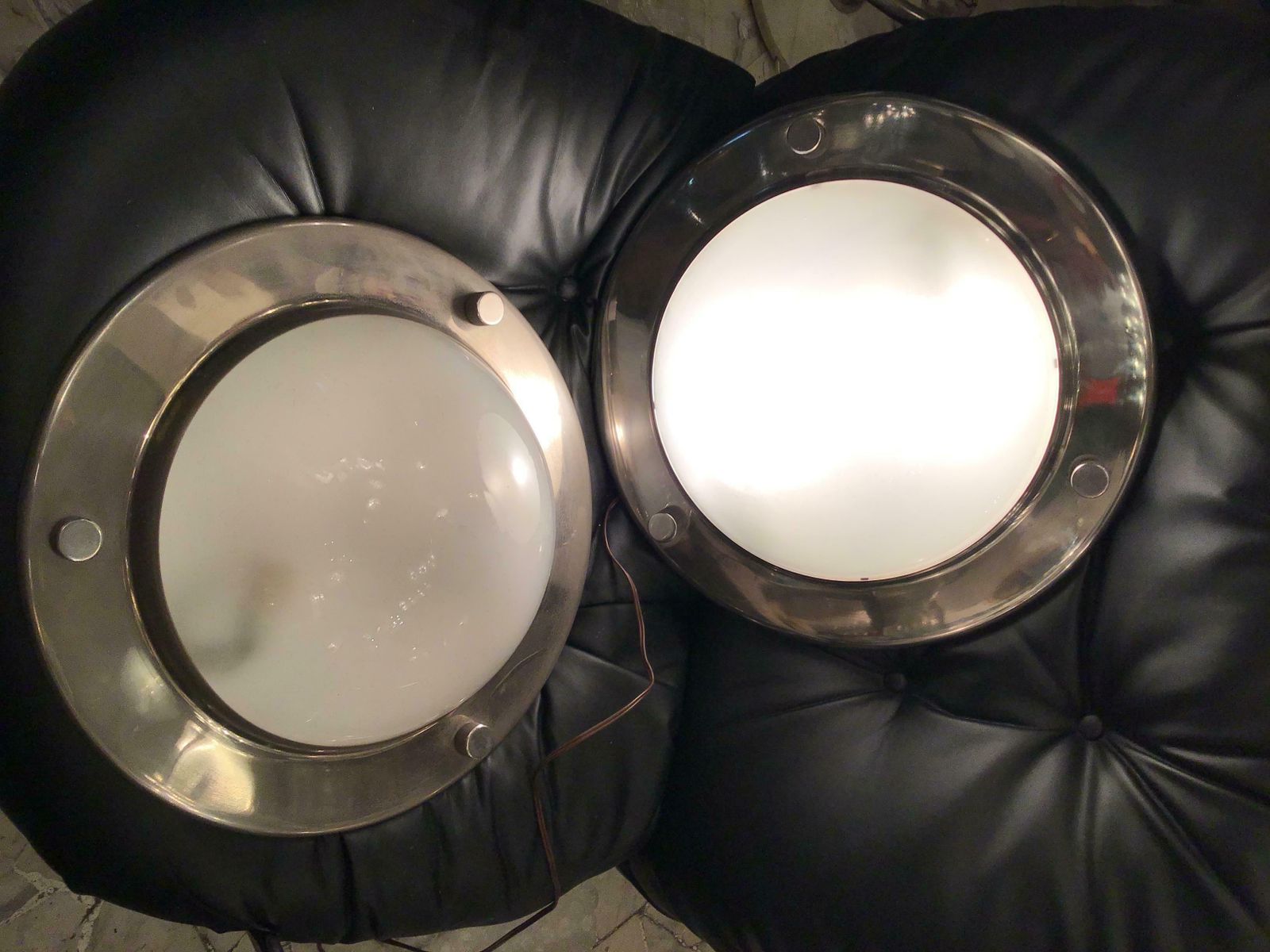 Azucena Sconces / Ceilling Lights Glass Metal Crome, 1950, Italy photo for sale
