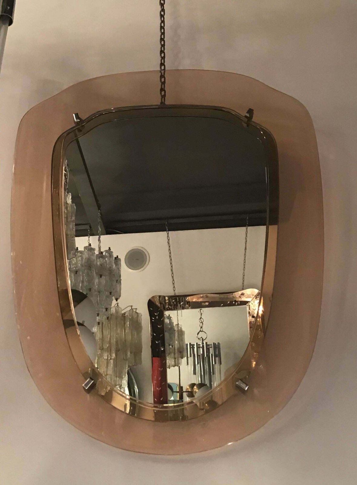 photo for sale Cristal Art Mirror Glass Metal Crome 1955 Italy