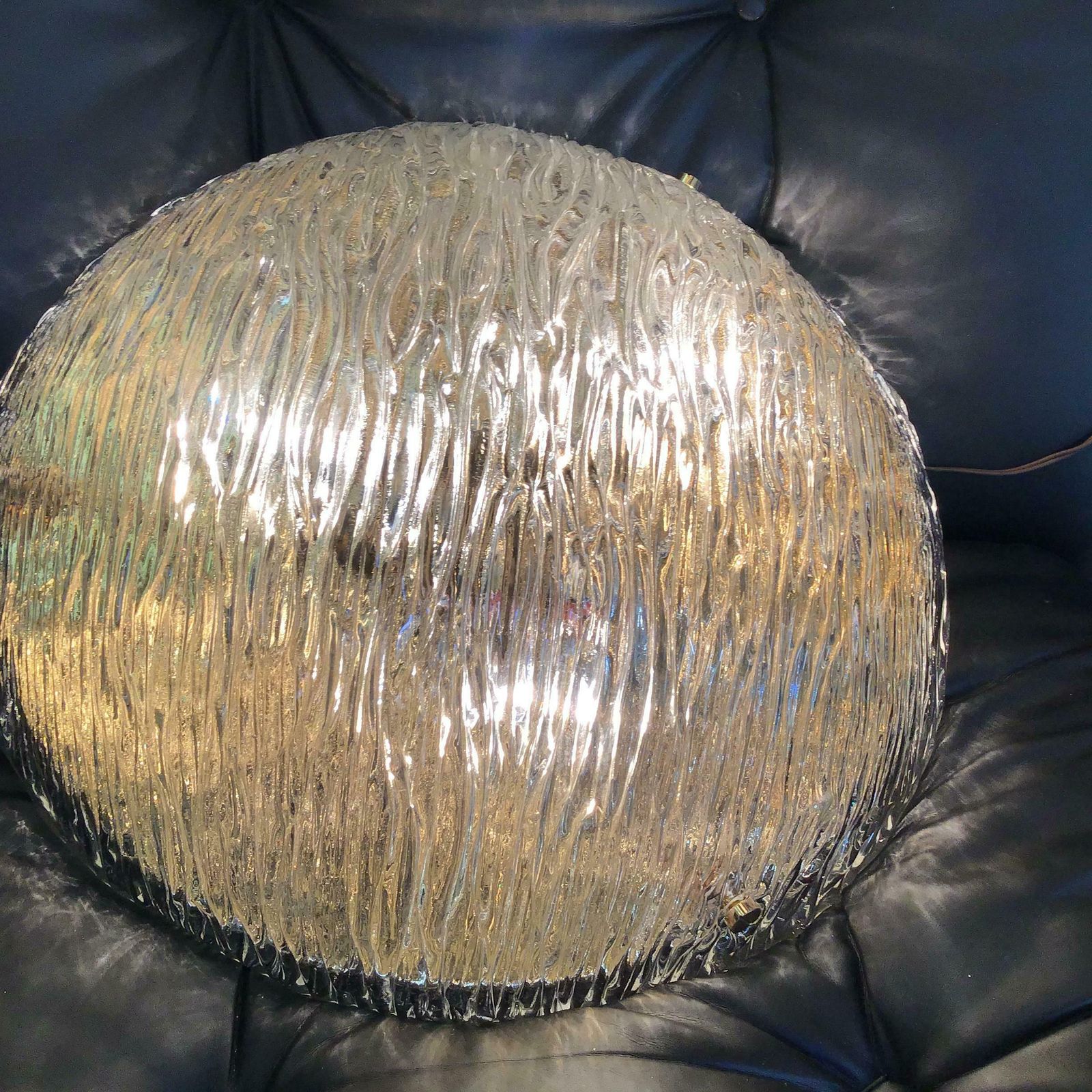 Venini “Toni Zuccheri” Ceilling Light Murano Glass Brass 1955 Italy photo vintage