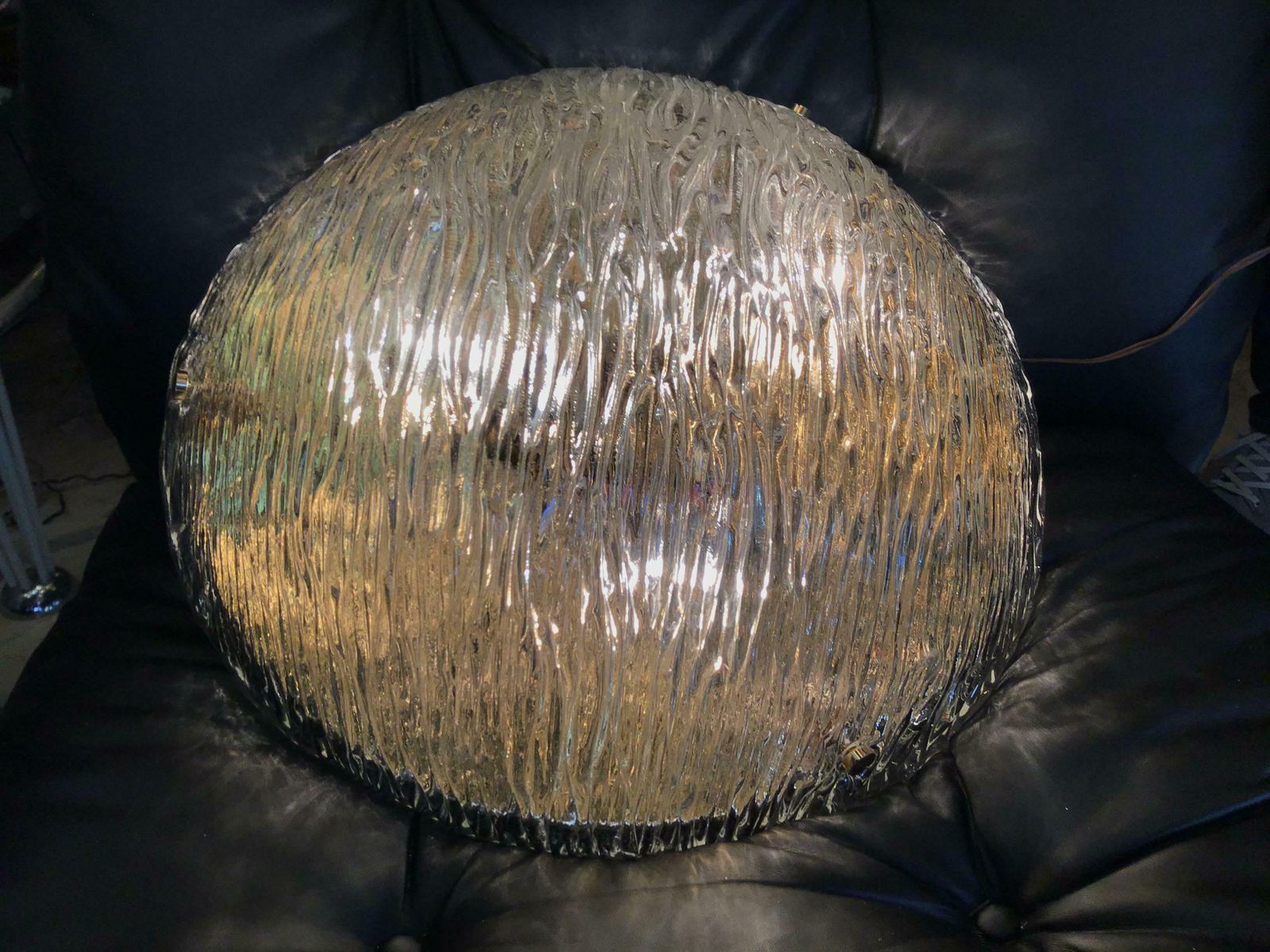 Lighting Venini “Toni Zuccheri” Ceilling Light Murano Glass Brass 1955 Italy photo