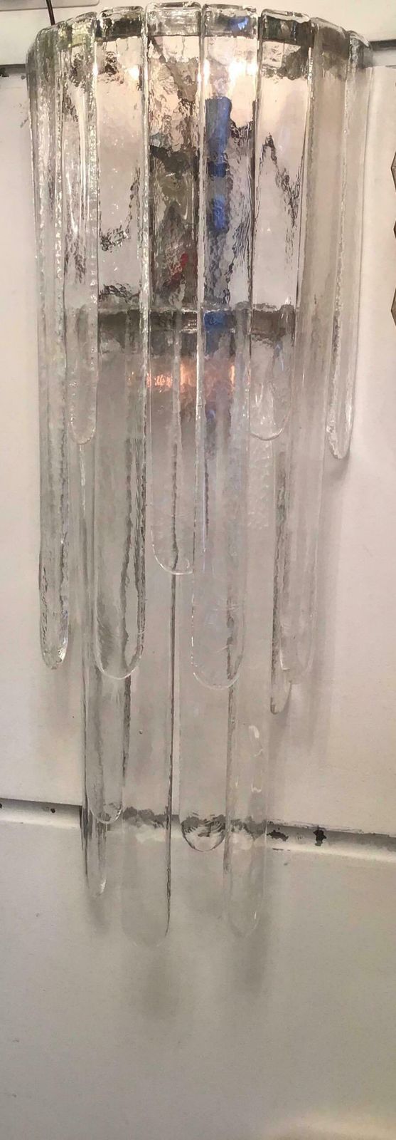 Venini Mazzega Sconce Iridescent Murano Glass Crome Metal, 1955, Italy photo 3164.0