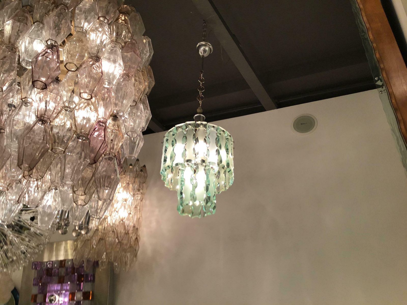 Cristal Arte Chandelier Glass Metal Crome, 1960, Italy photo 2170.0