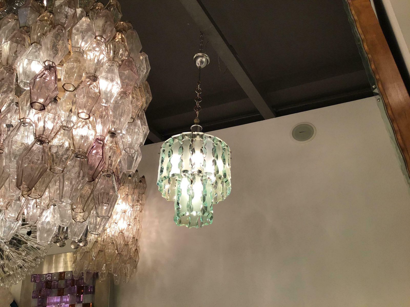 photo for sale Cristal Arte Chandelier Glass Metal Crome, 1960, Italy