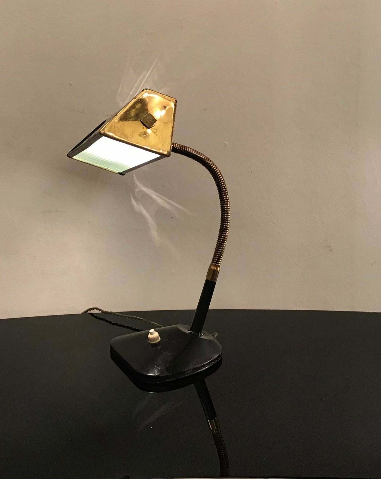 photo furniture Stilnovo Style Table Lamp Brass Glass Metal, 1950, Italy