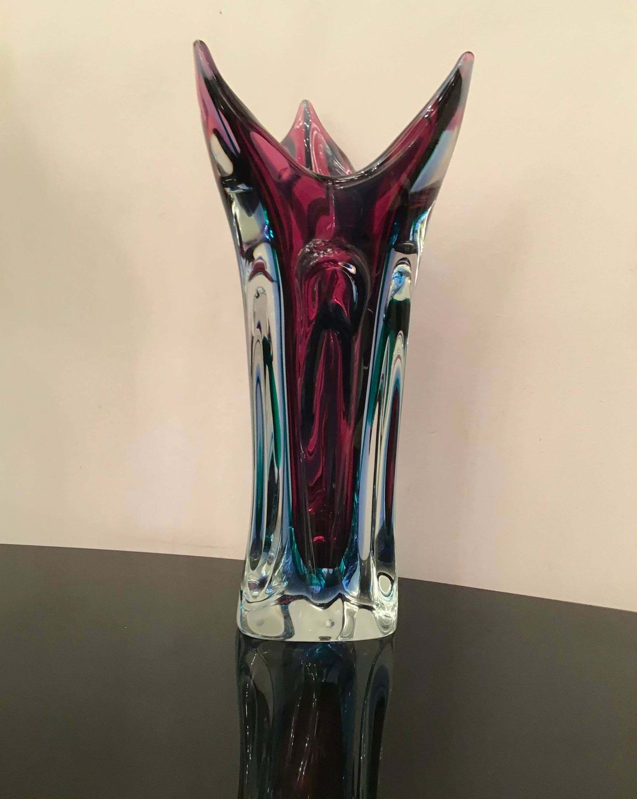 photo vinterior Seguso Flavio Poli Vase Murano Glass 1950 Italy