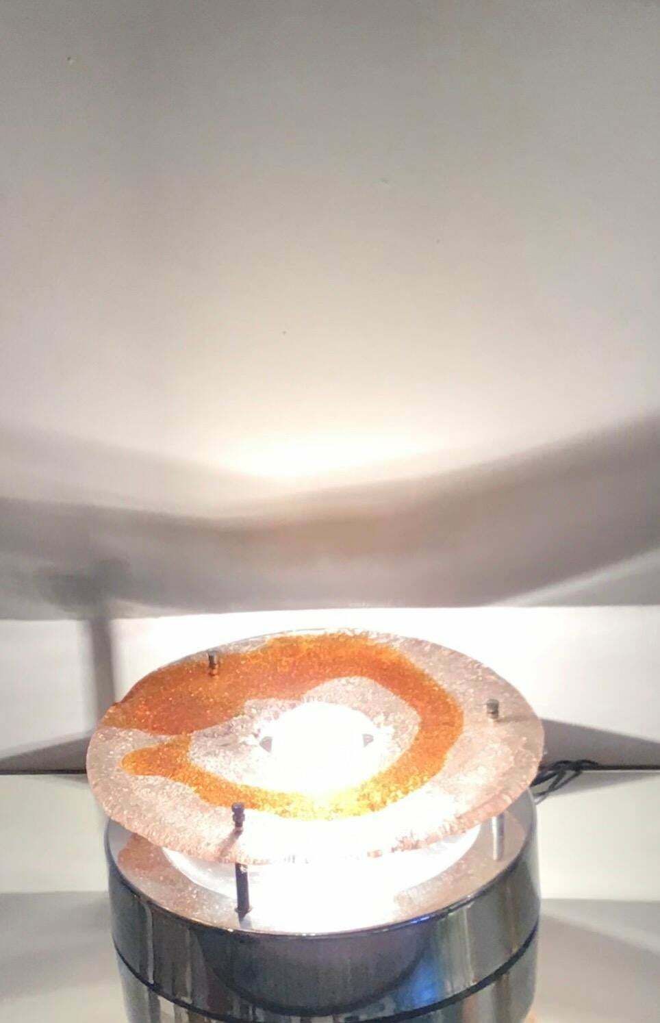 Mazzega Ceiling Light Murano Glass Metal Crome, 1960, Italy photo 1356.0