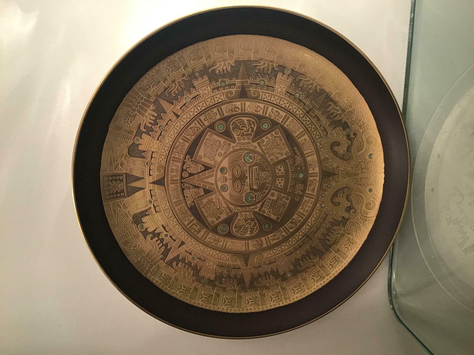 Home Decor Morbelli Porcelain Pietra Del Sole Wall Plate Worked With Pure Gold 1960 Italy photo