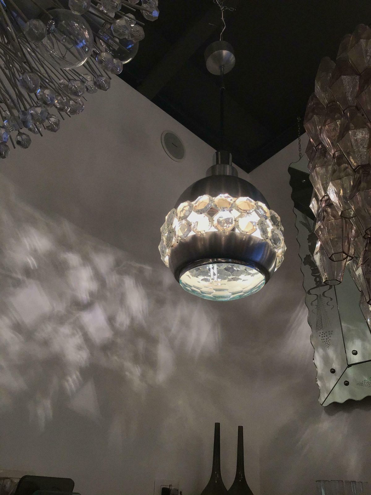 Cristal Art Chandelier Glass Metal, 1955, Italy photo for sale