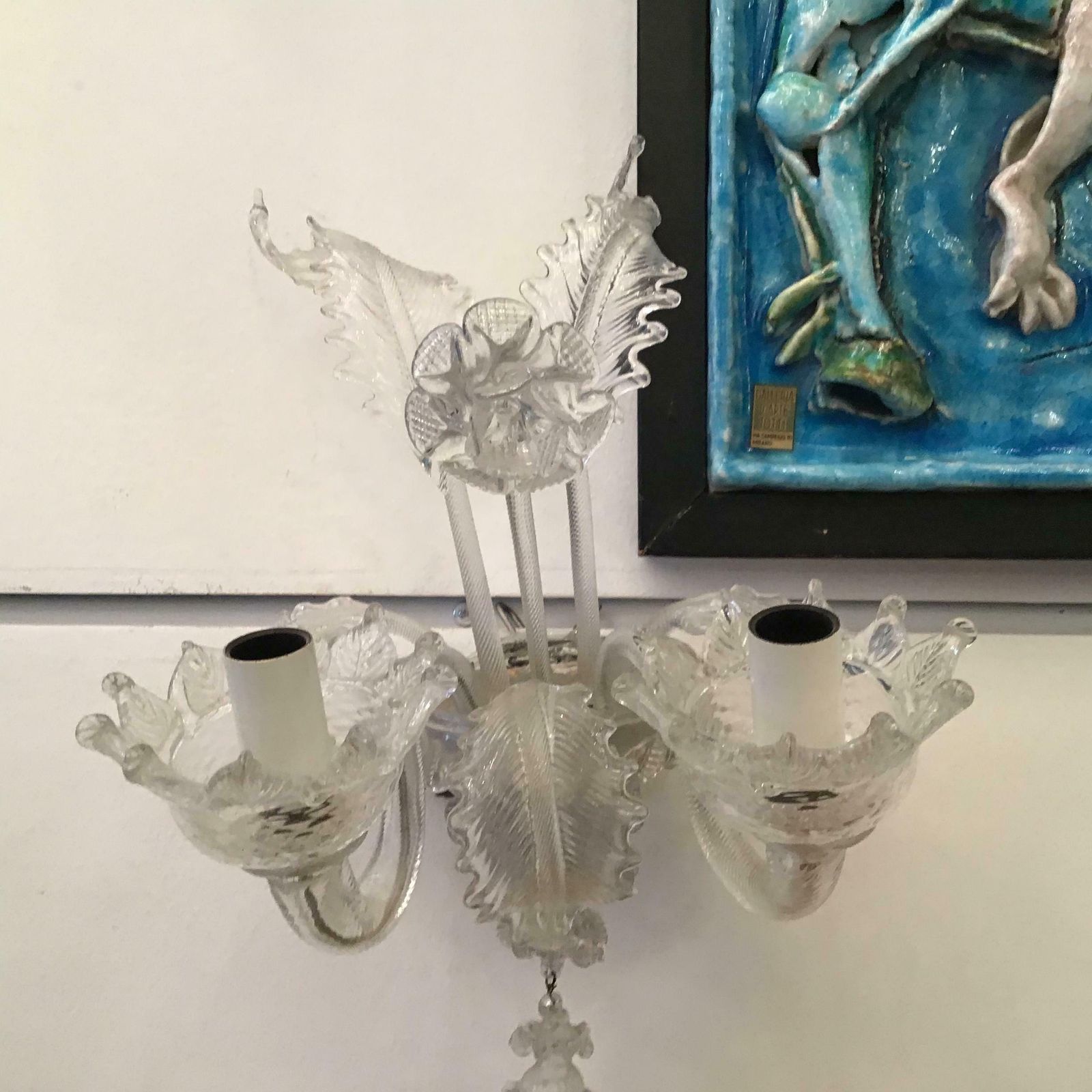 Barovier E Toso Sconce Murano Glass Iron Aluminium 1940 Italy photo Lighting