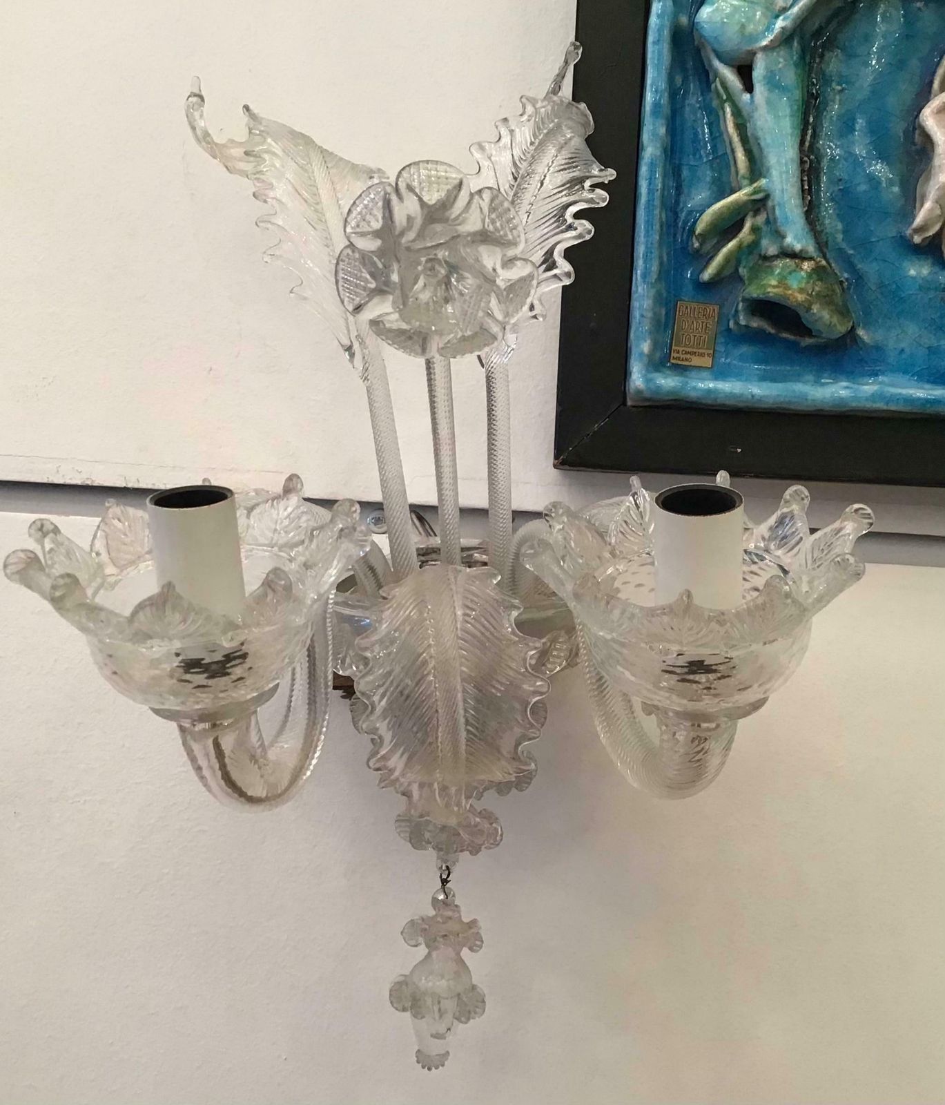 Barovier E Toso Sconce Murano Glass Iron Aluminium 1940 Italy photo vinterior