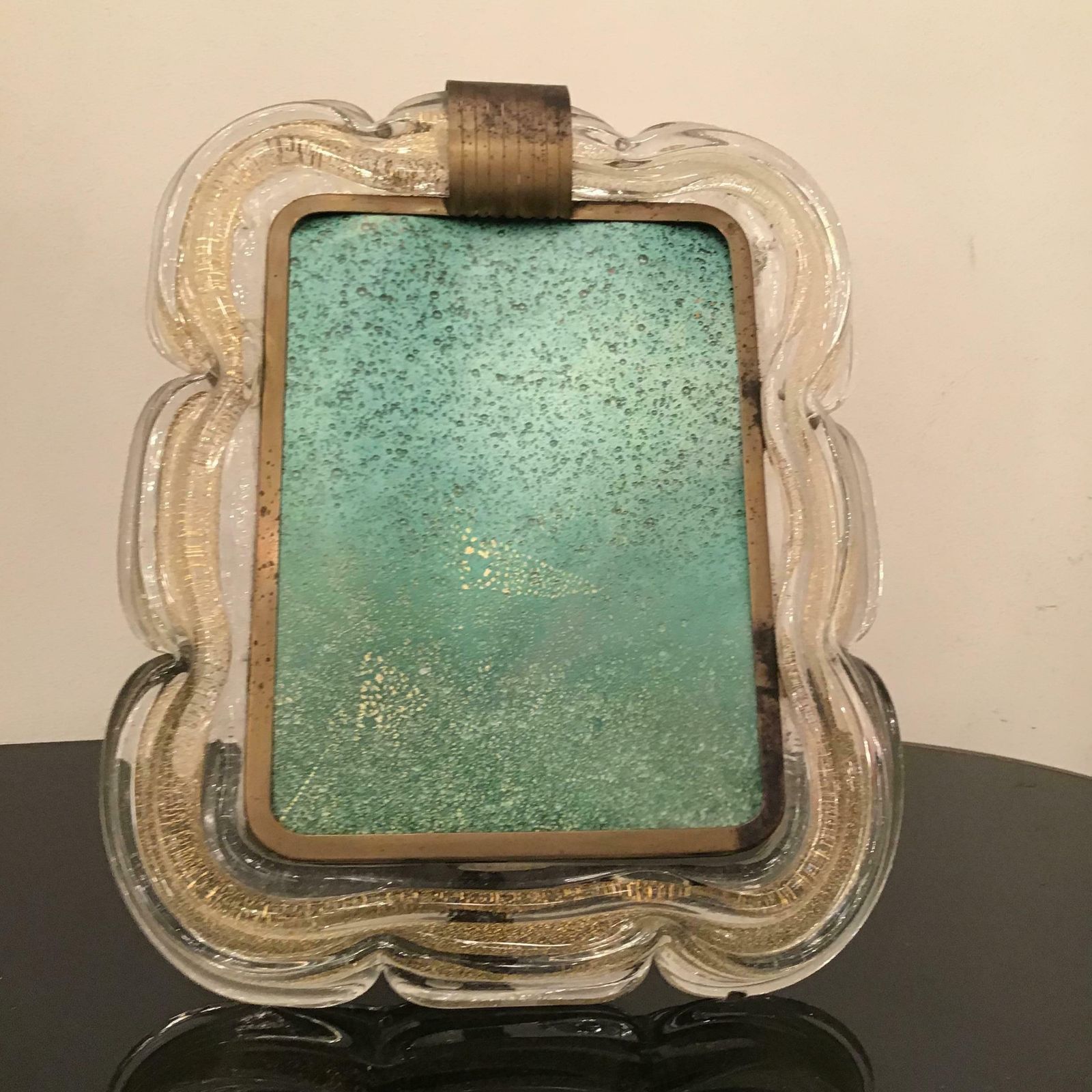 Venini Picture Frame Brass Murano Glass Gold 1940 Italy photo 2983.0