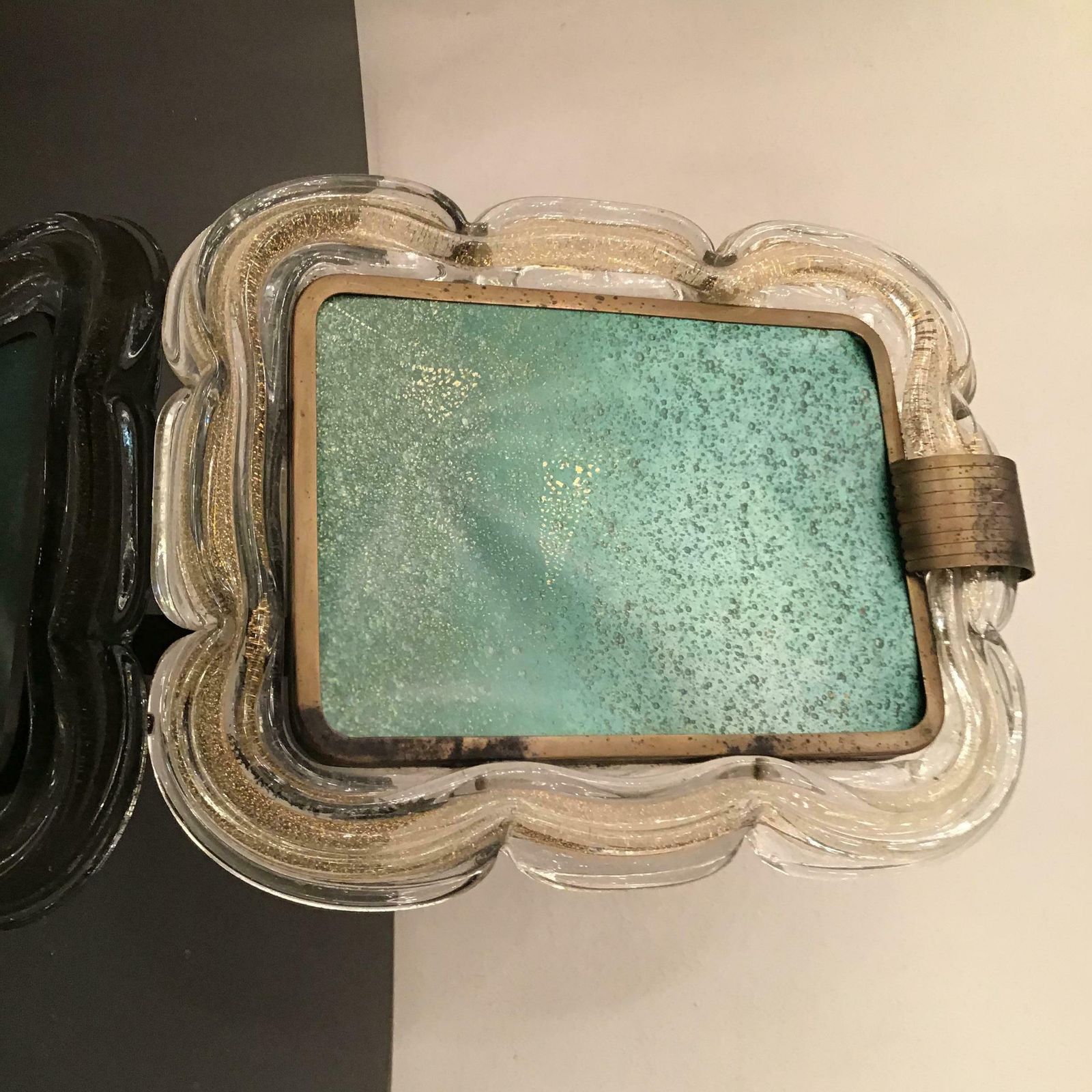 photo buy Venini Picture Frame Brass Murano Glass Gold 1940 Italy