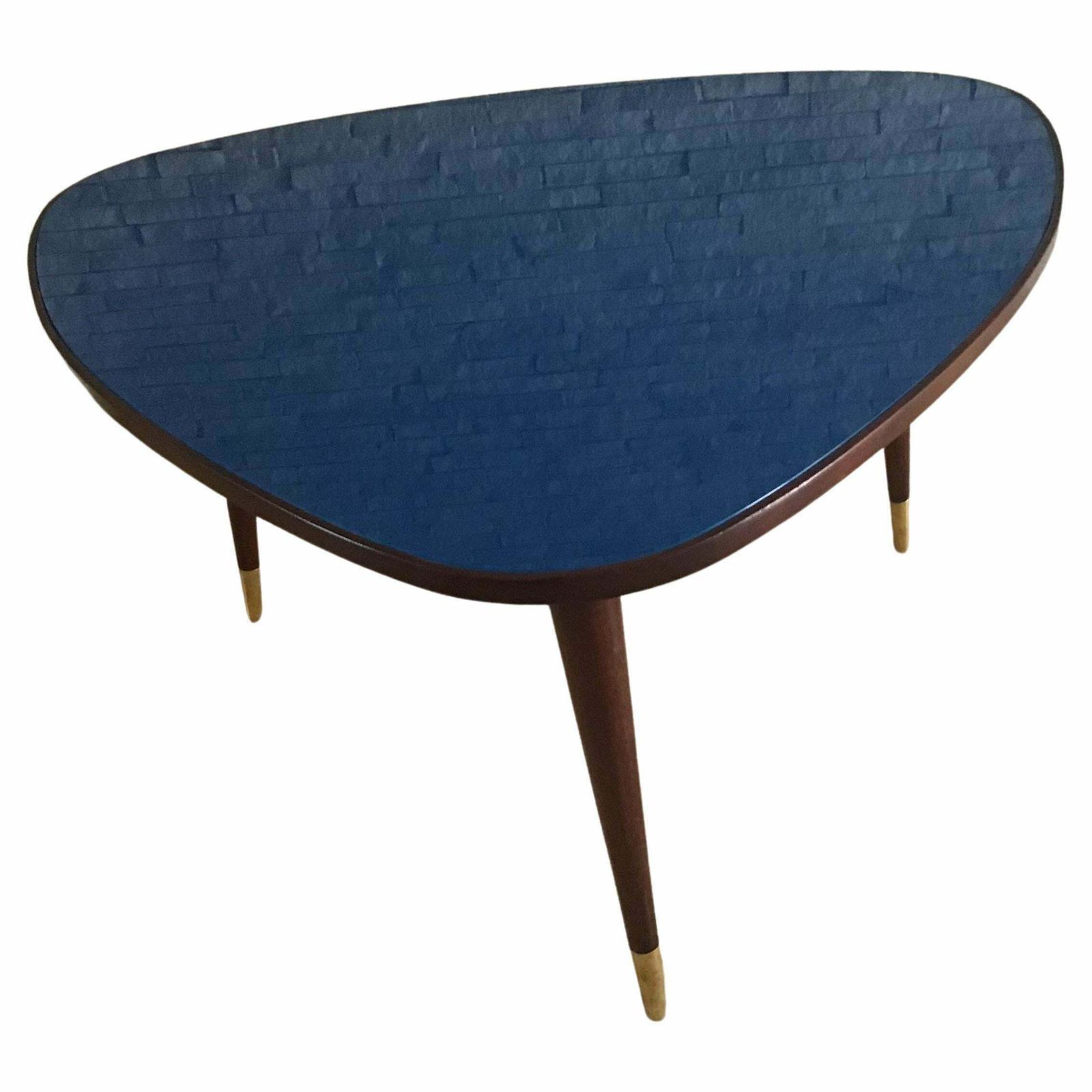 Osvaldo Borsani Coffe’ Table Wood Brass Glass 1950 Italy