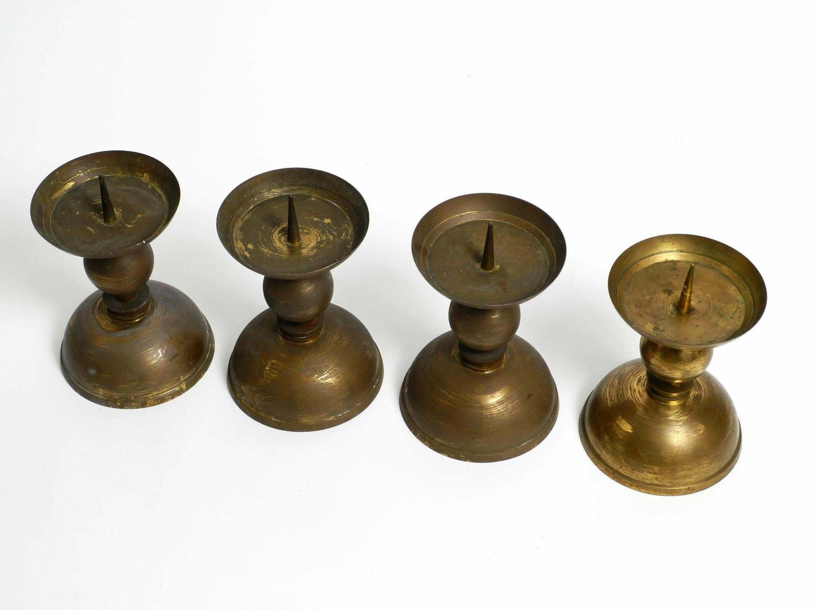 4 Rare Large Heavy Mid Century Brass Candlesticks From A Bavarian Church photo furniture
