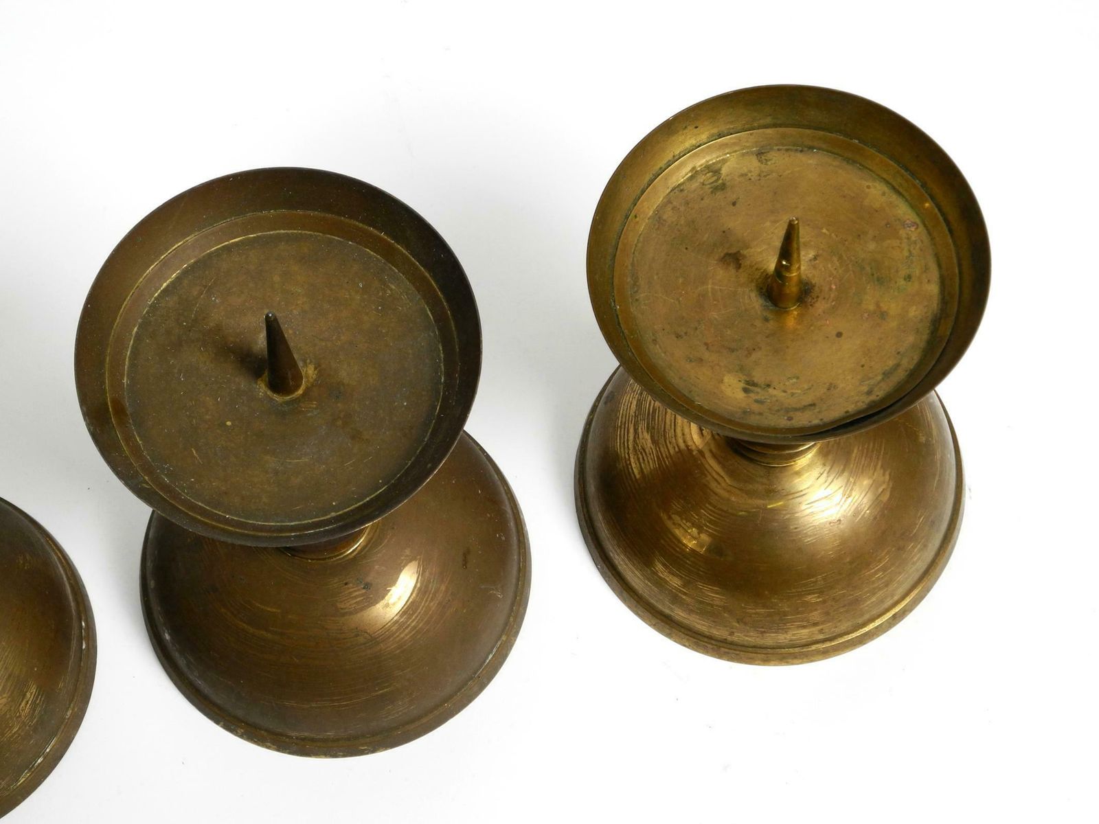 4 Rare Large Heavy Mid Century Brass Candlesticks From A Bavarian Church photo 1465.0