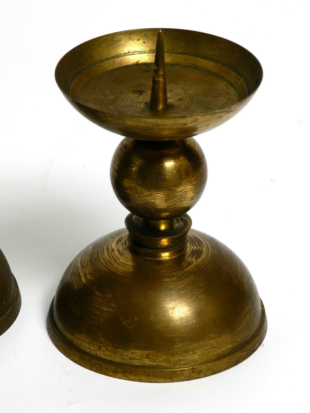 photo vintage 4 Rare Large Heavy Mid Century Brass Candlesticks From A Bavarian Church