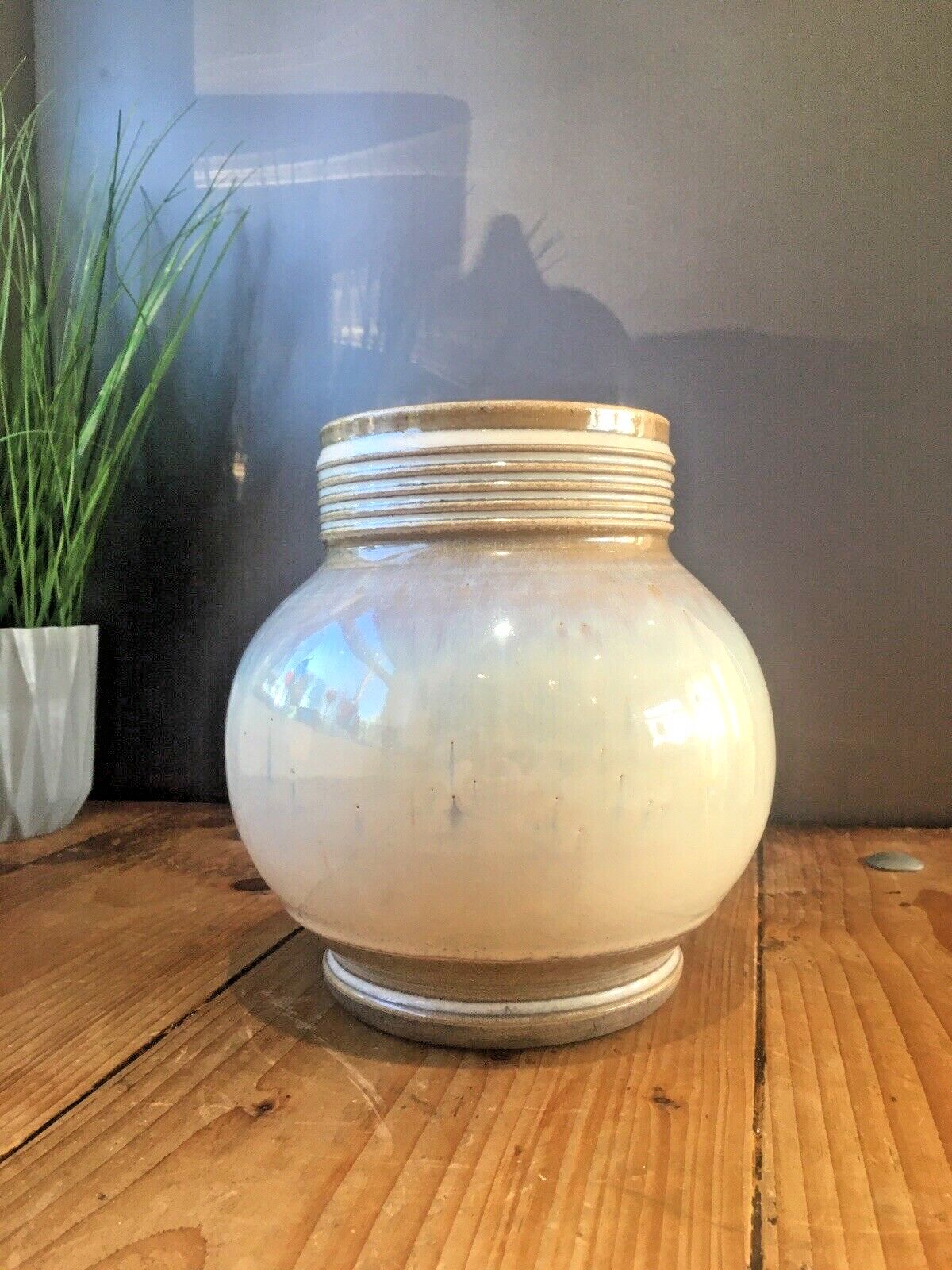 Art Deco Dearston Stoneware Fulham Pottery Sl Lb Squat Vase Signed Ezra Dearing photo furniture