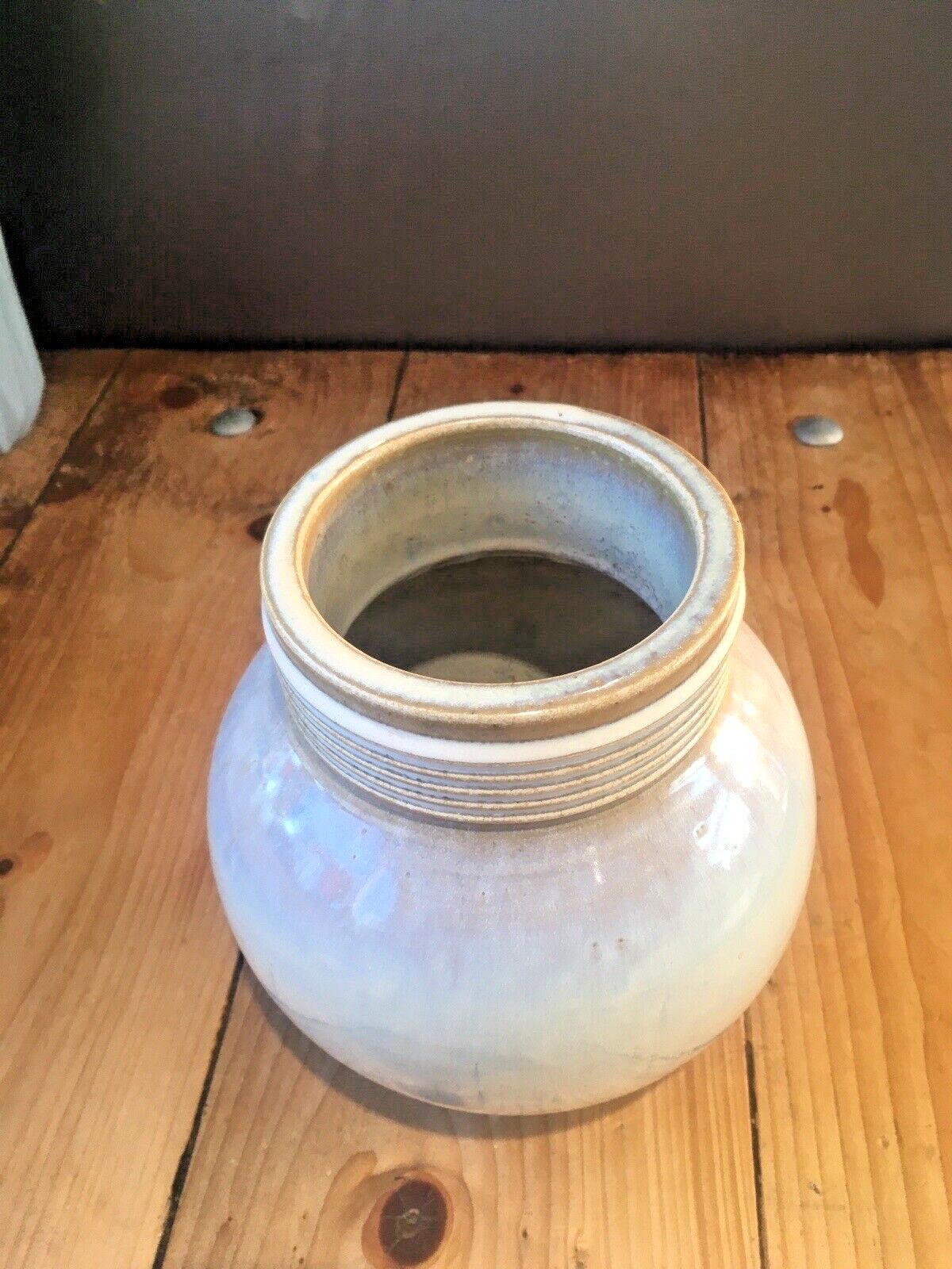 Art Deco Dearston Stoneware Fulham Pottery Sl Lb Squat Vase Signed Ezra Dearing photo Home Decor