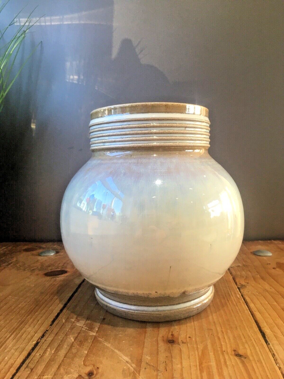 photo vintage Art Deco Dearston Stoneware Fulham Pottery Sl Lb Squat Vase Signed Ezra Dearing