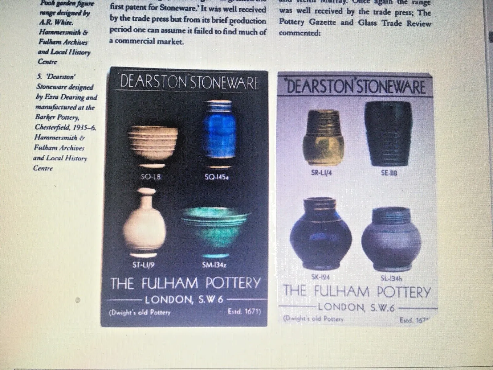 Home Decor Rare Art Deco Dearston Stoneware Fulham Pottery Sq L1/9 Vase Keith Murray Style photo
