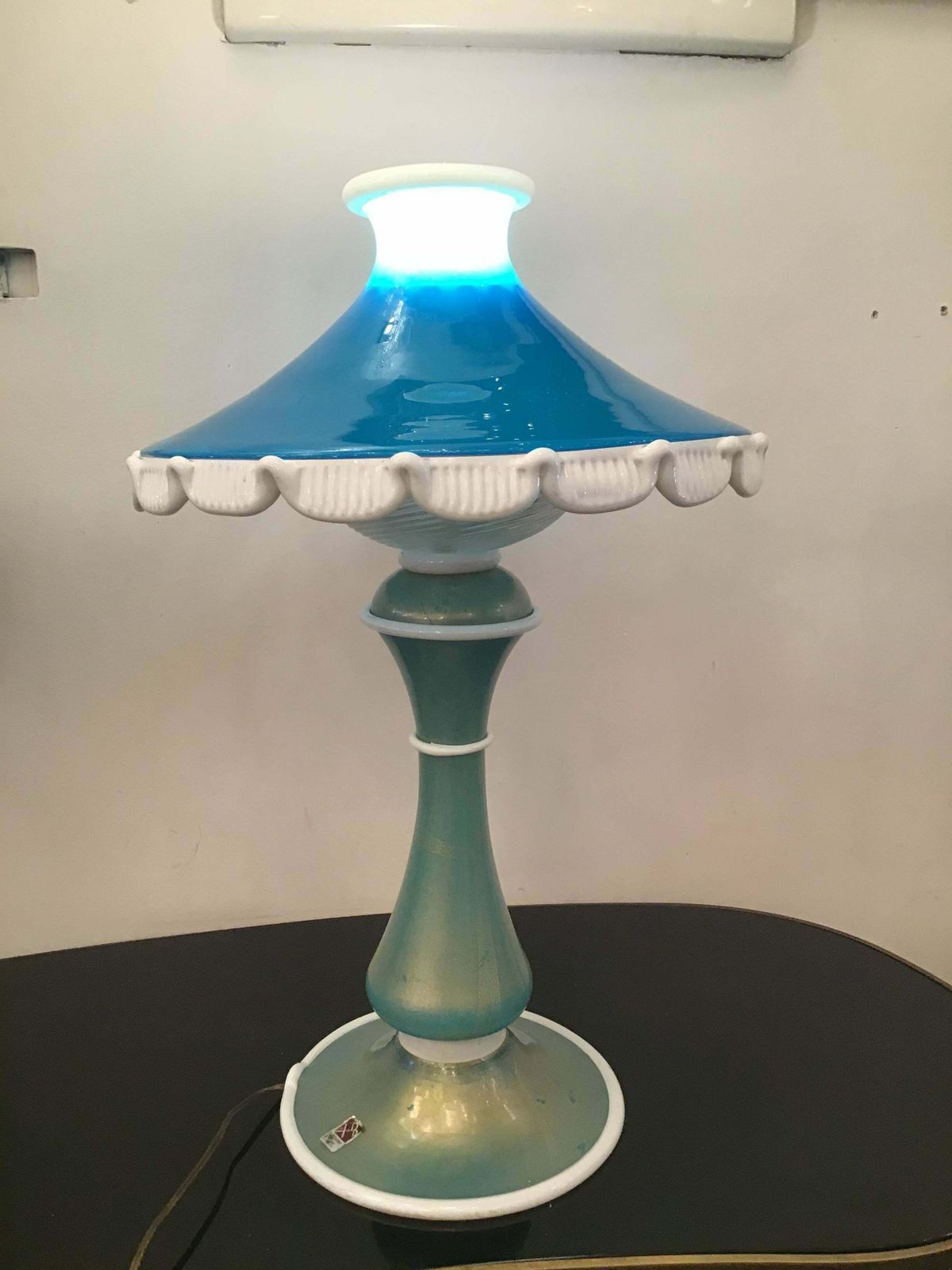 Barovier E Toso Table Lamp Murano Glass 1950 Italy photo for sale