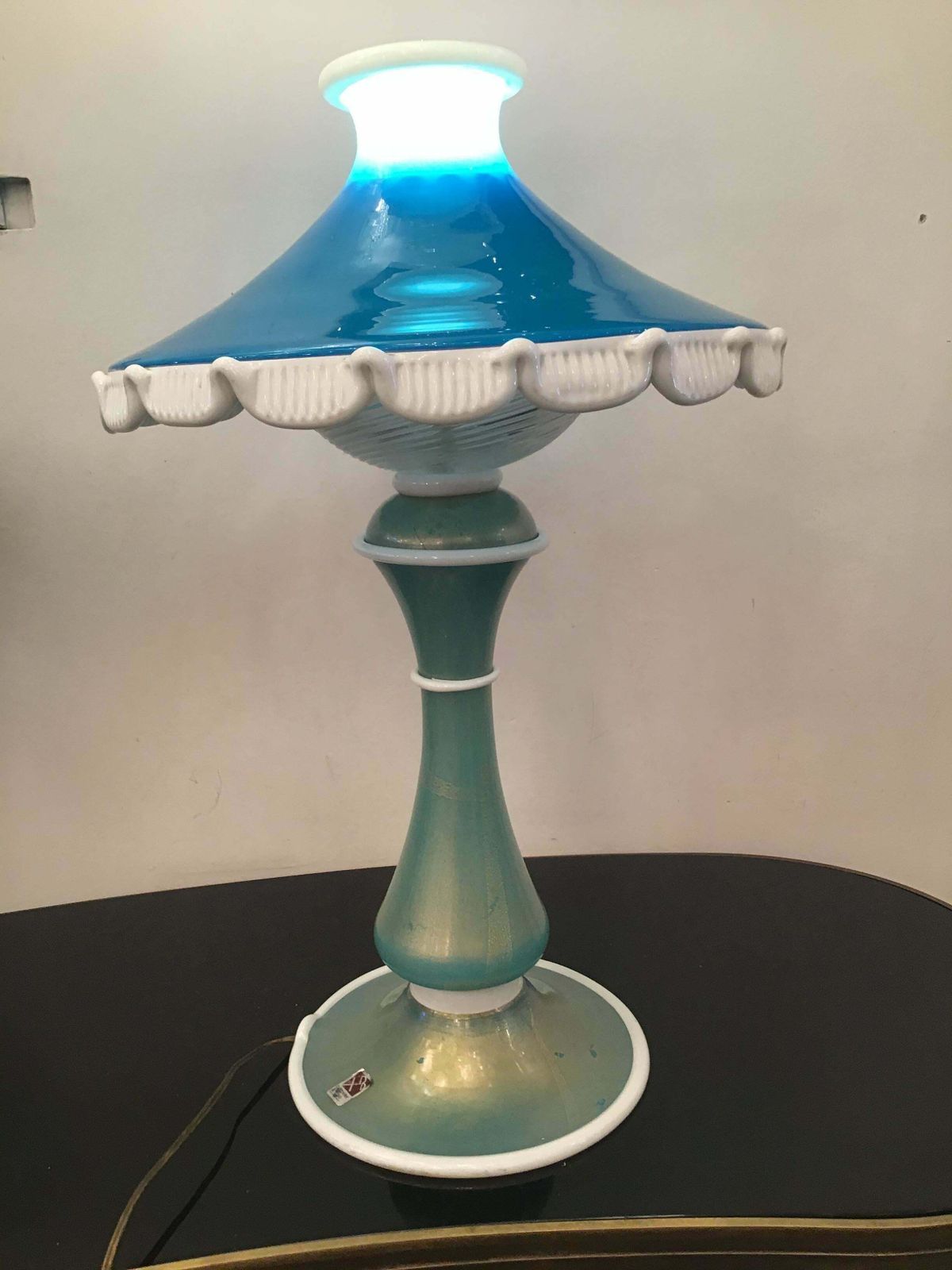 Barovier E Toso Table Lamp Murano Glass 1950 Italy photo Lighting
