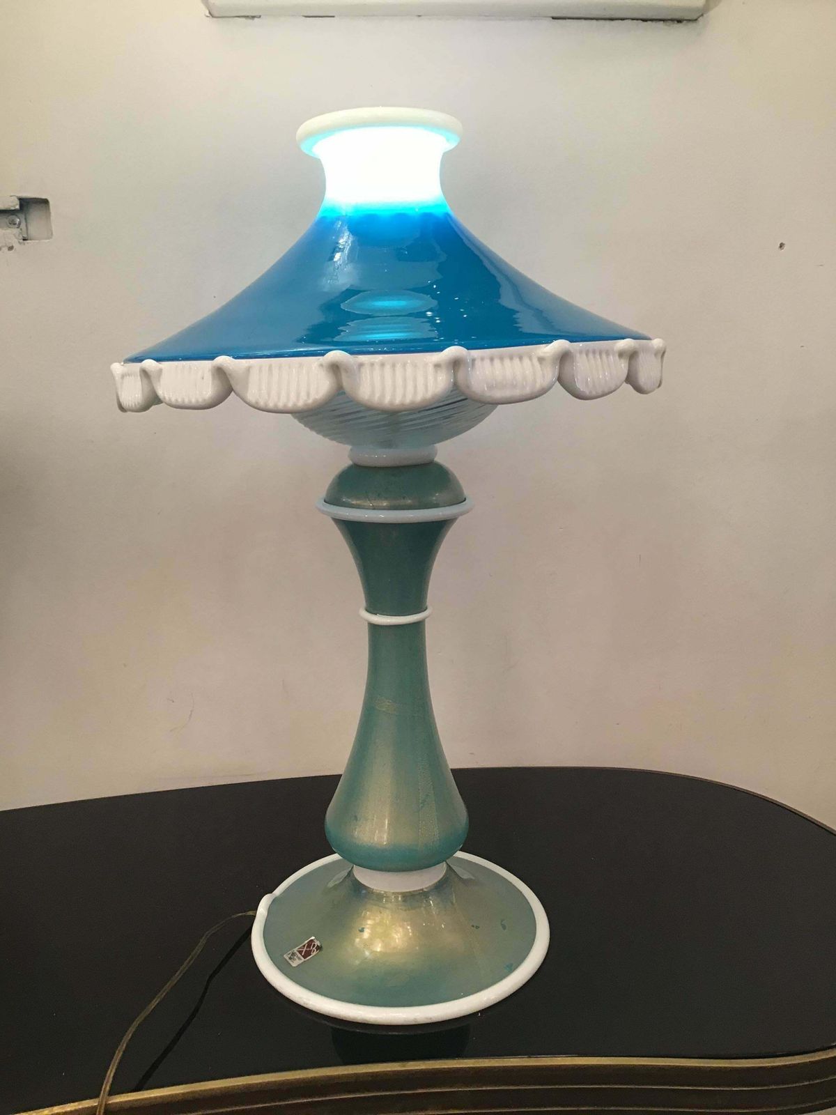 Barovier E Toso Table Lamp Murano Glass 1950 Italy photo buy