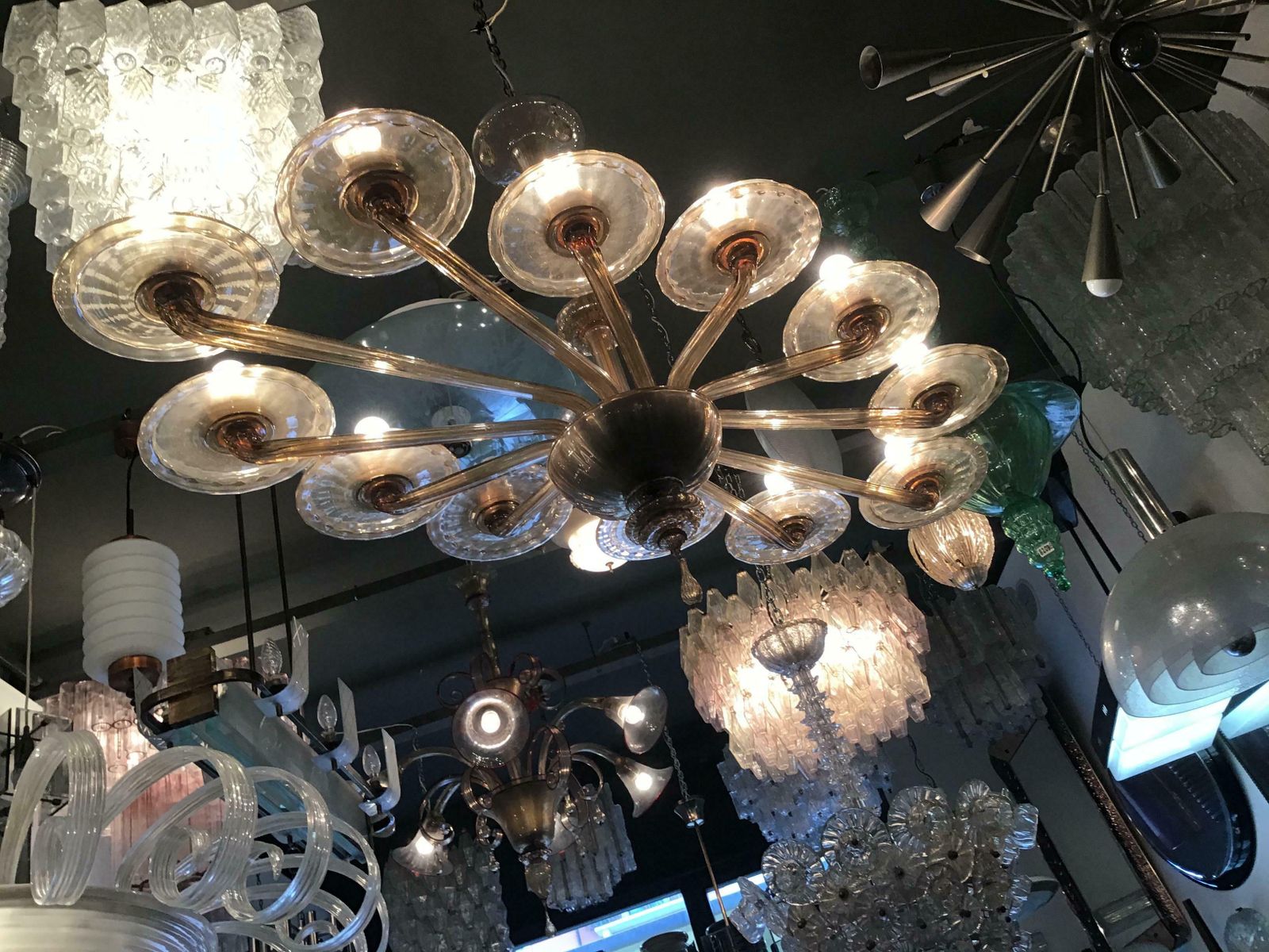 Venini Oval Murano Glass Chandelier 12 Light, 1930, Italy photo 13561.0