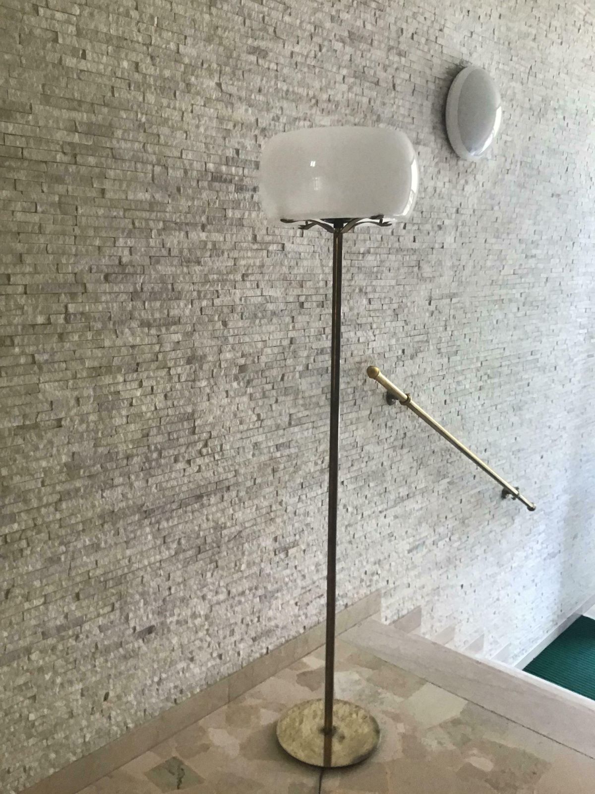 Vico Magistretti #Floor Lamp Brass Glass, 1960, Italy photo for sale
