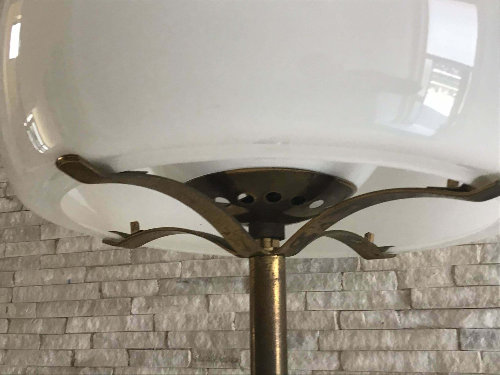 photo vinterior Vico Magistretti #Floor Lamp Brass Glass, 1960, Italy