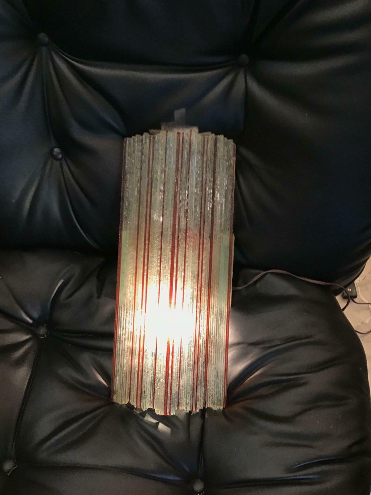 Lighting Albano Poli Sconce Glass Metal 1960 Italy photo