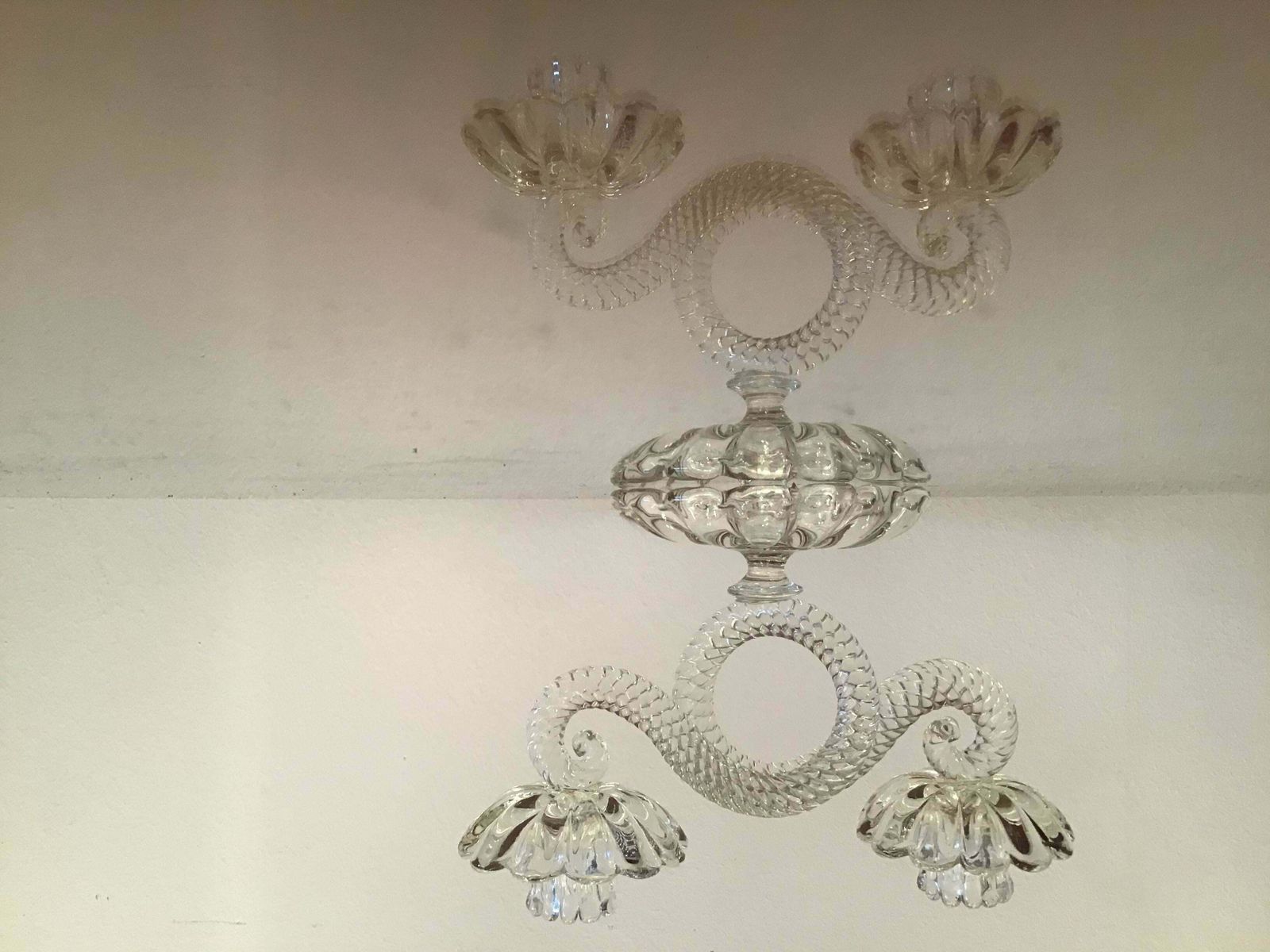 Seguso Candleholder Murano Glass 1930 Italy photo vinterior