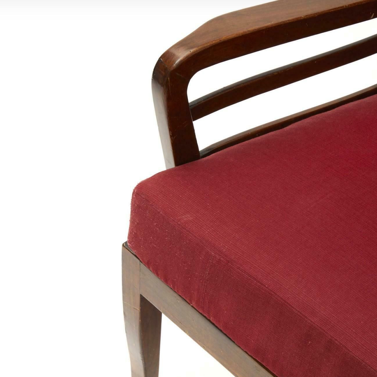 Cavatorta Pair Of Armchairs Wood Padded Fabric, 1950, Italy photo vinterior