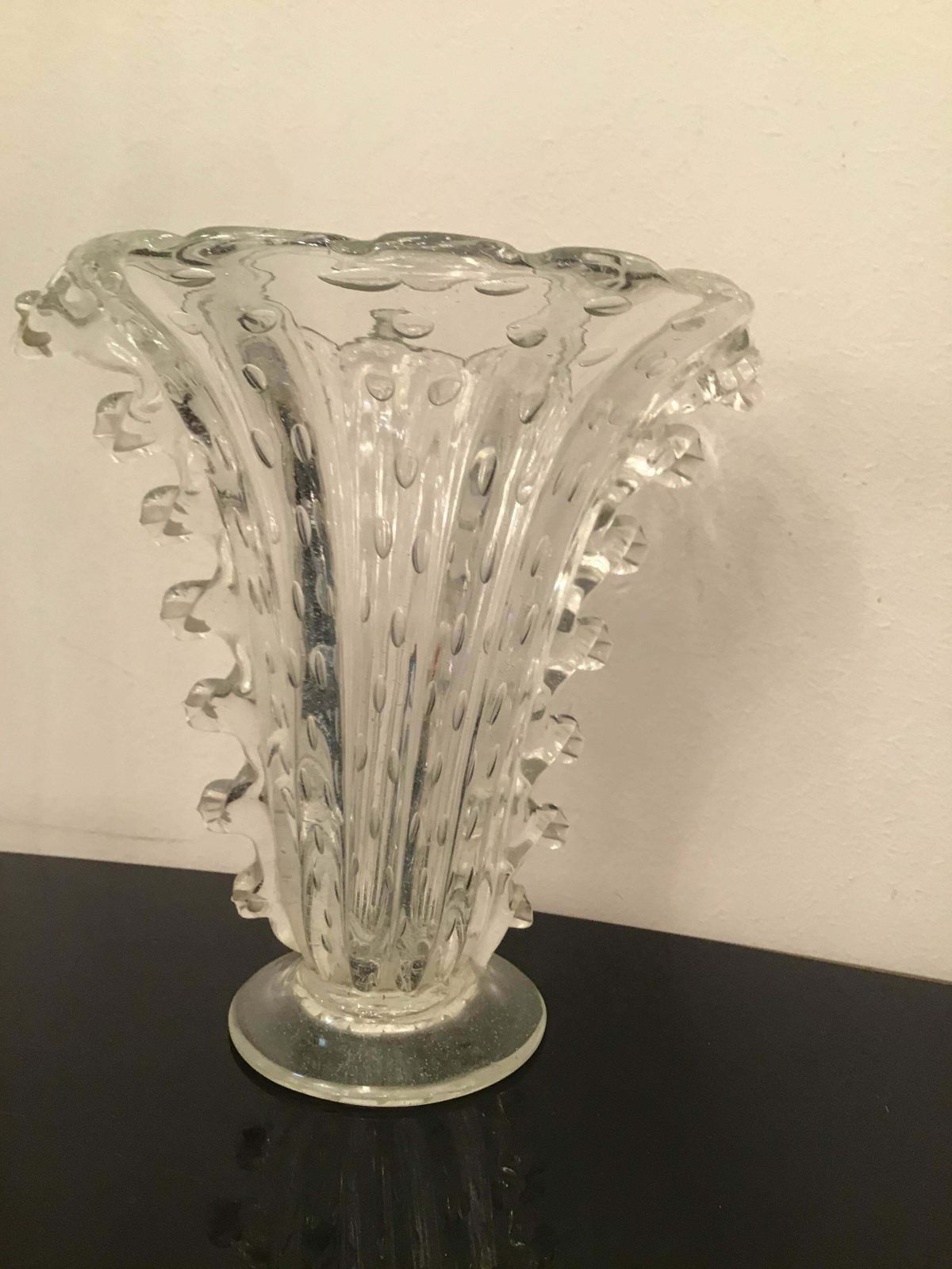 photo vintage Barovier E Toso Vase Murano Glass 1940 Italy