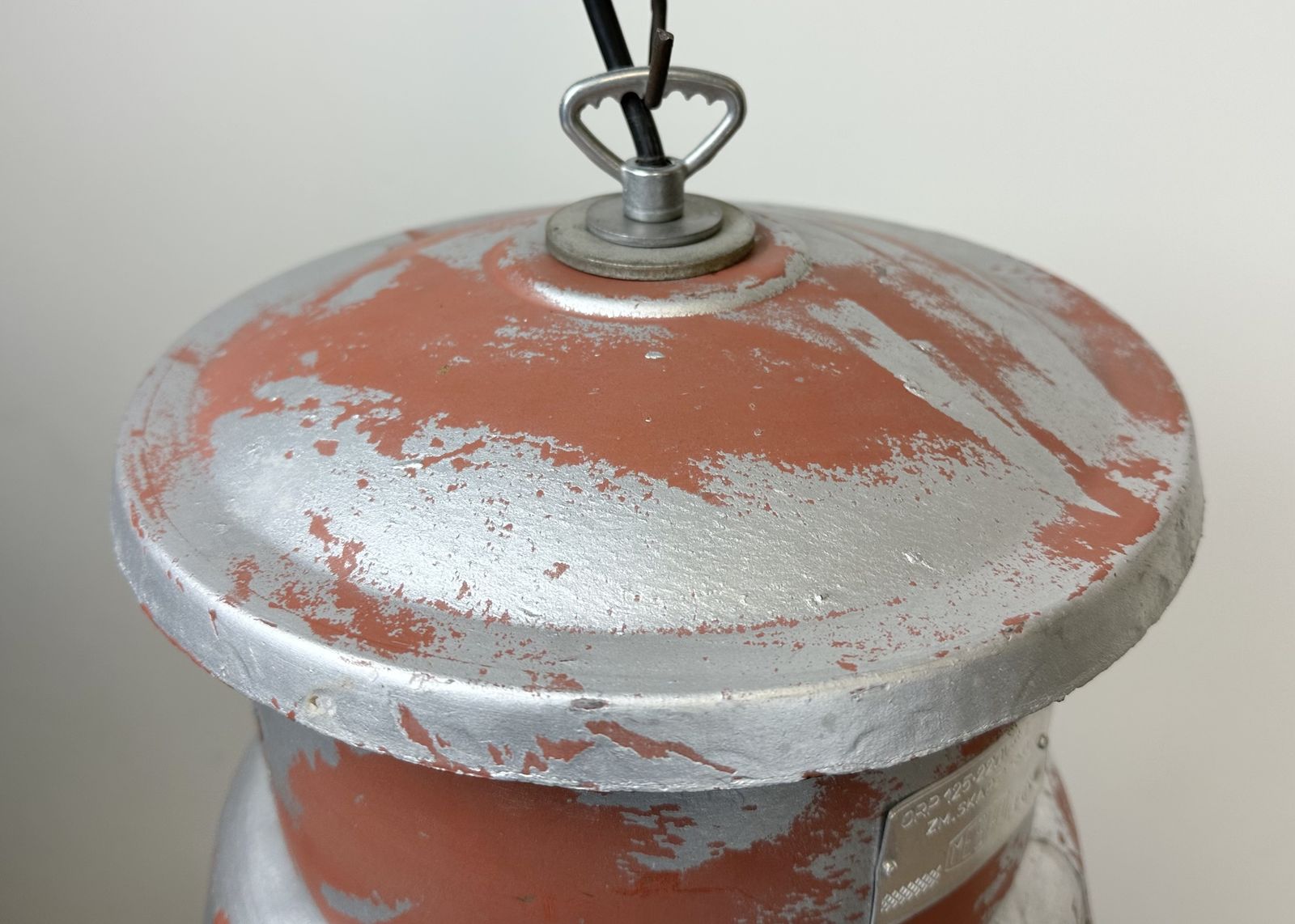 219.0 Industrial Cage Factory Pendant Lamp With Glass Cover From Mesko, 1970s, 2x photo