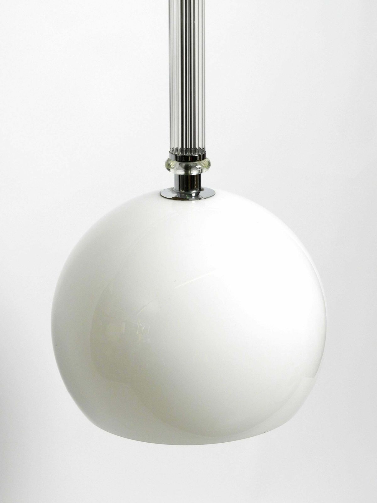 Large Rare Czech Mid Century Glass Ceiling Lamp With Glass Shade And Glass Rod photo Lighting