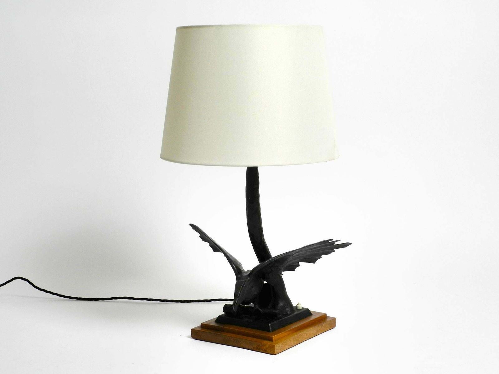 Very Elegant Large 1940s Table Lamp Made Of Iron In The Shape Of An Eagle photo furniture
