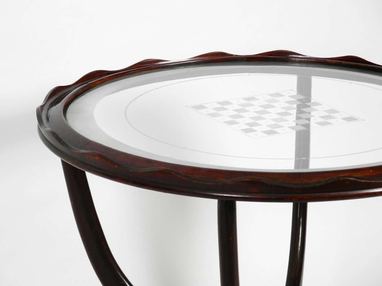 Original Midcentury Chess And Side Table Made Of Wood And Glass From Italy photo 1221.0