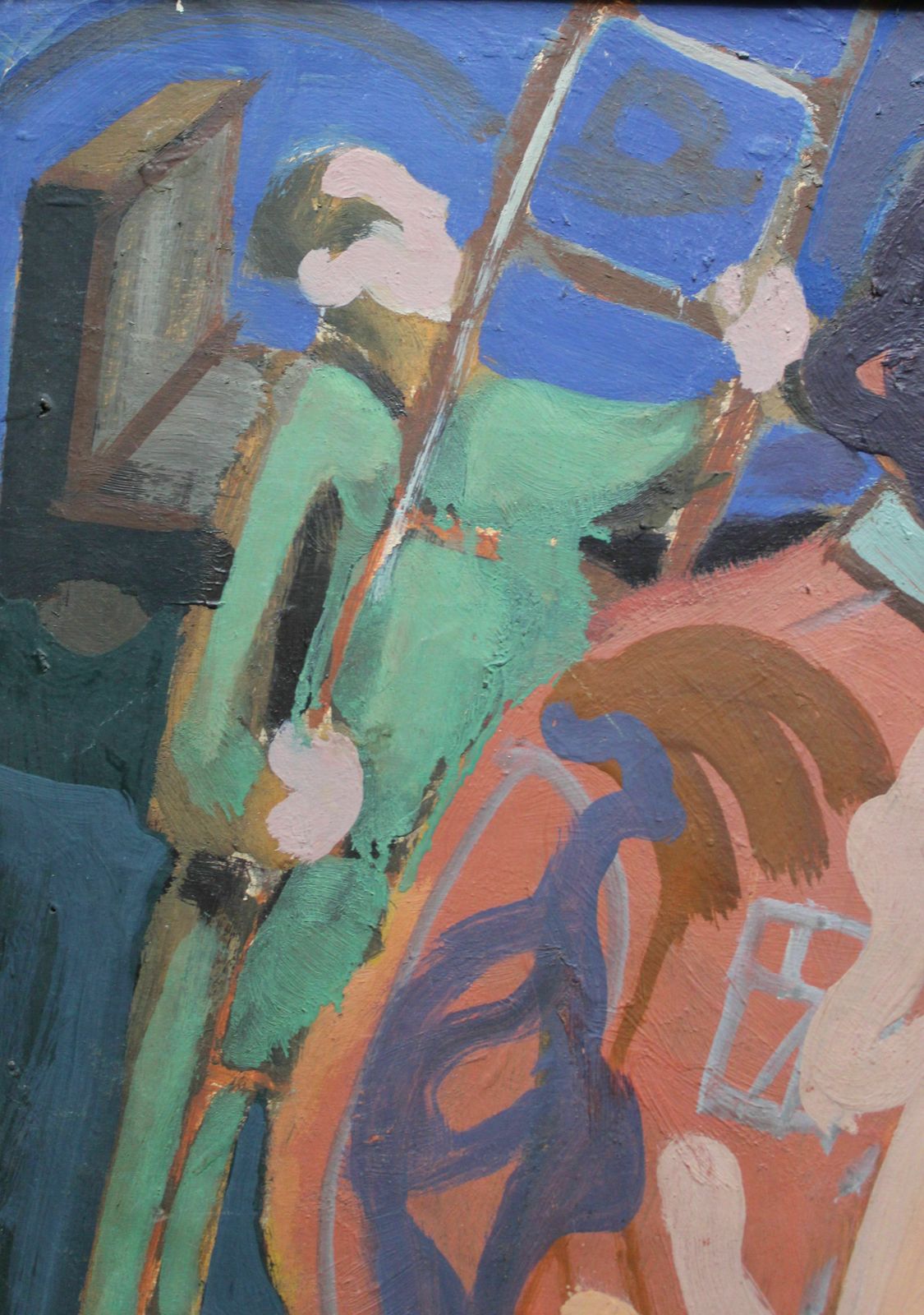 Vladimir Glushenkov In The Garden. 1970s Cardboard, Tempera photo for sale