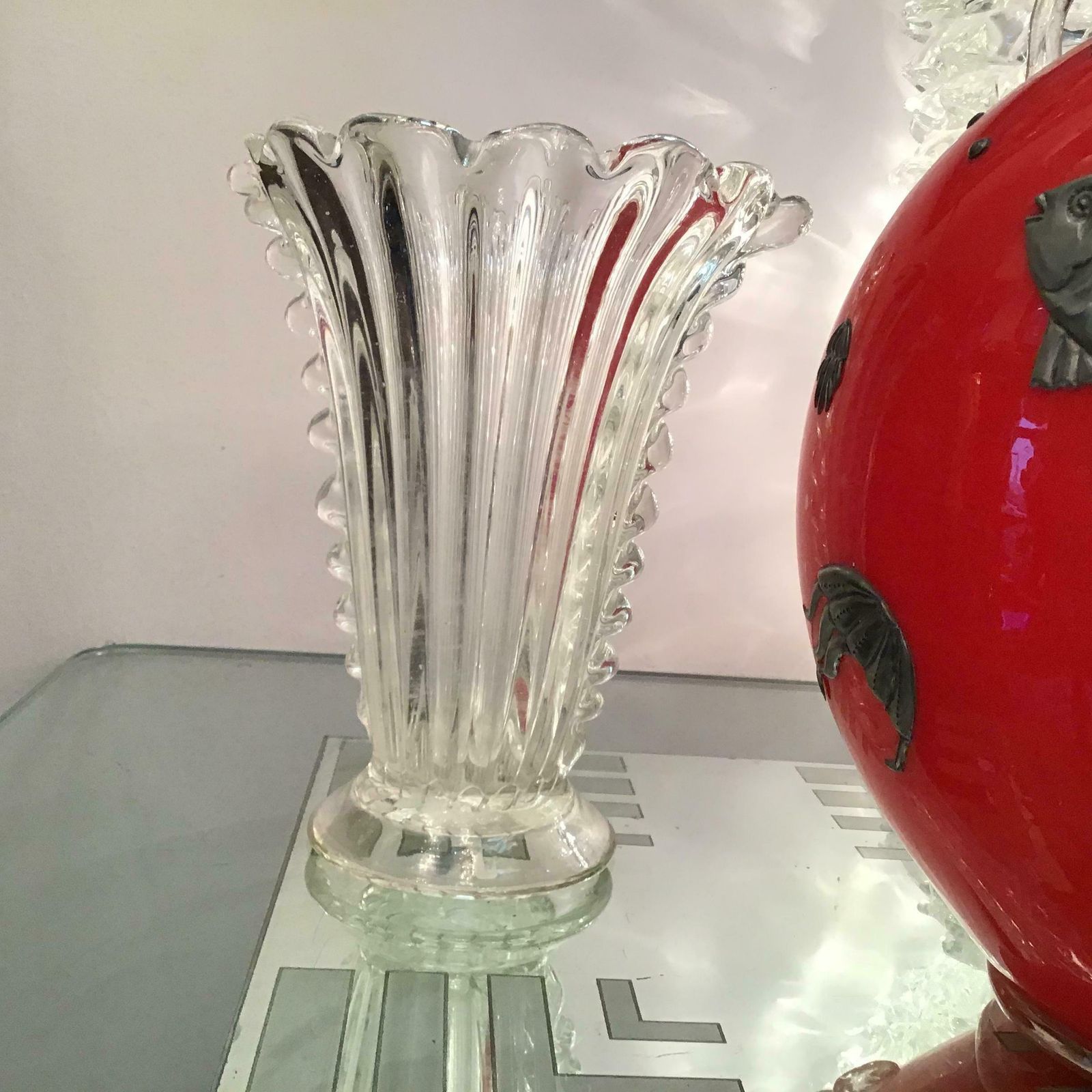 Barovier E Toso Vase Murano Glass, 1940, Italy photo for sale