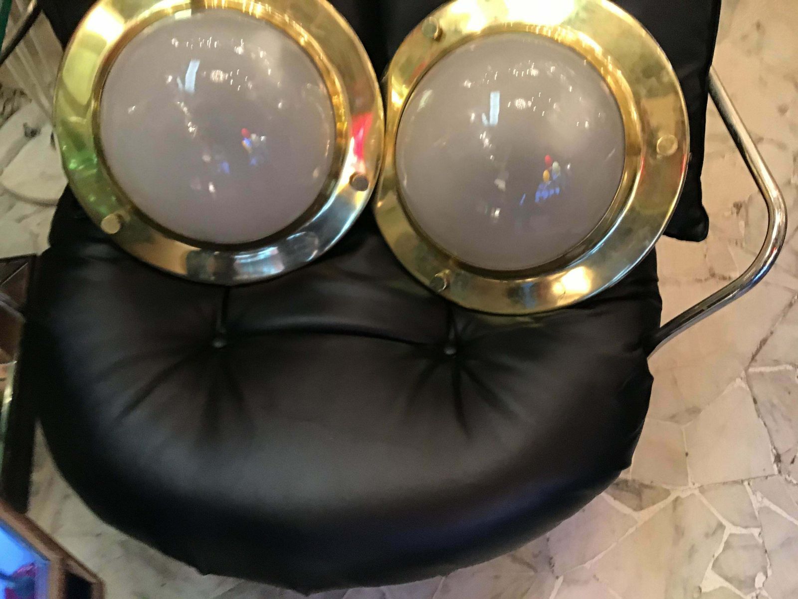 Luigi Caccia Dominioni "Lps6" Tommi 1956 Brass Glass Ceiling Lights, Italy photo vinterior