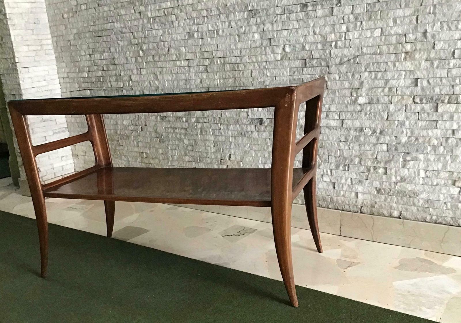 Paolo Buffa Coffee Table Wood Glass 1950, Italy photo furniture