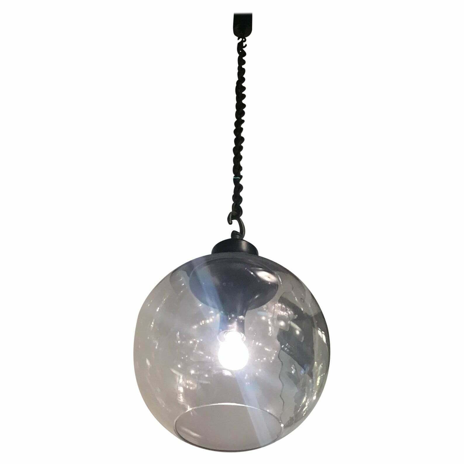 Azucena Luigi Caccia Dominioni Chandelier Glass Burnished Metal 1967 Italy